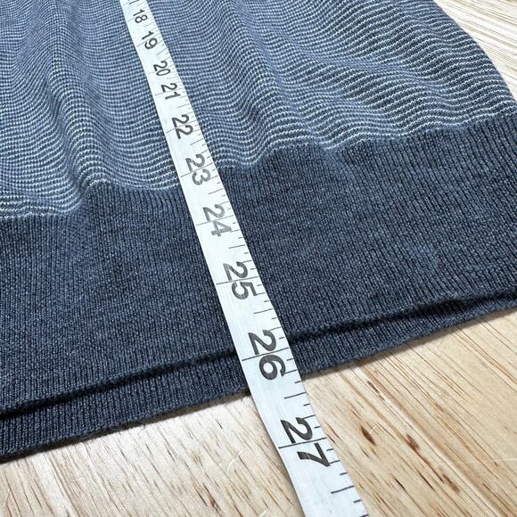 Peter Millar Needle Stripe Wool Quarter Zip Sweater Gray Men's Size Small NWT - Picture 12 of 12